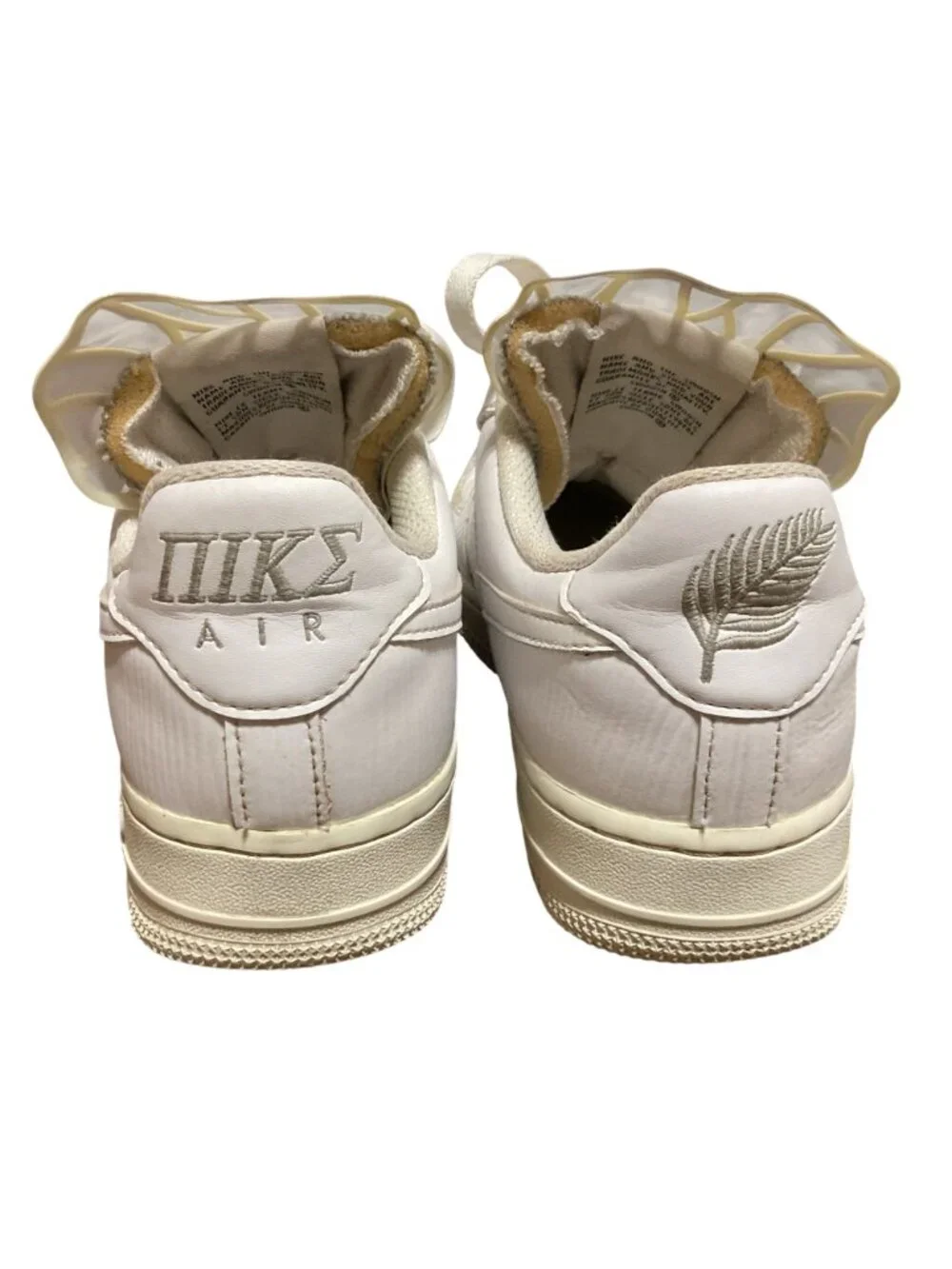 Nike Air Force 1 Goddess Of Victory DM9461-100 Sneakers Size 7 Triple White Leat